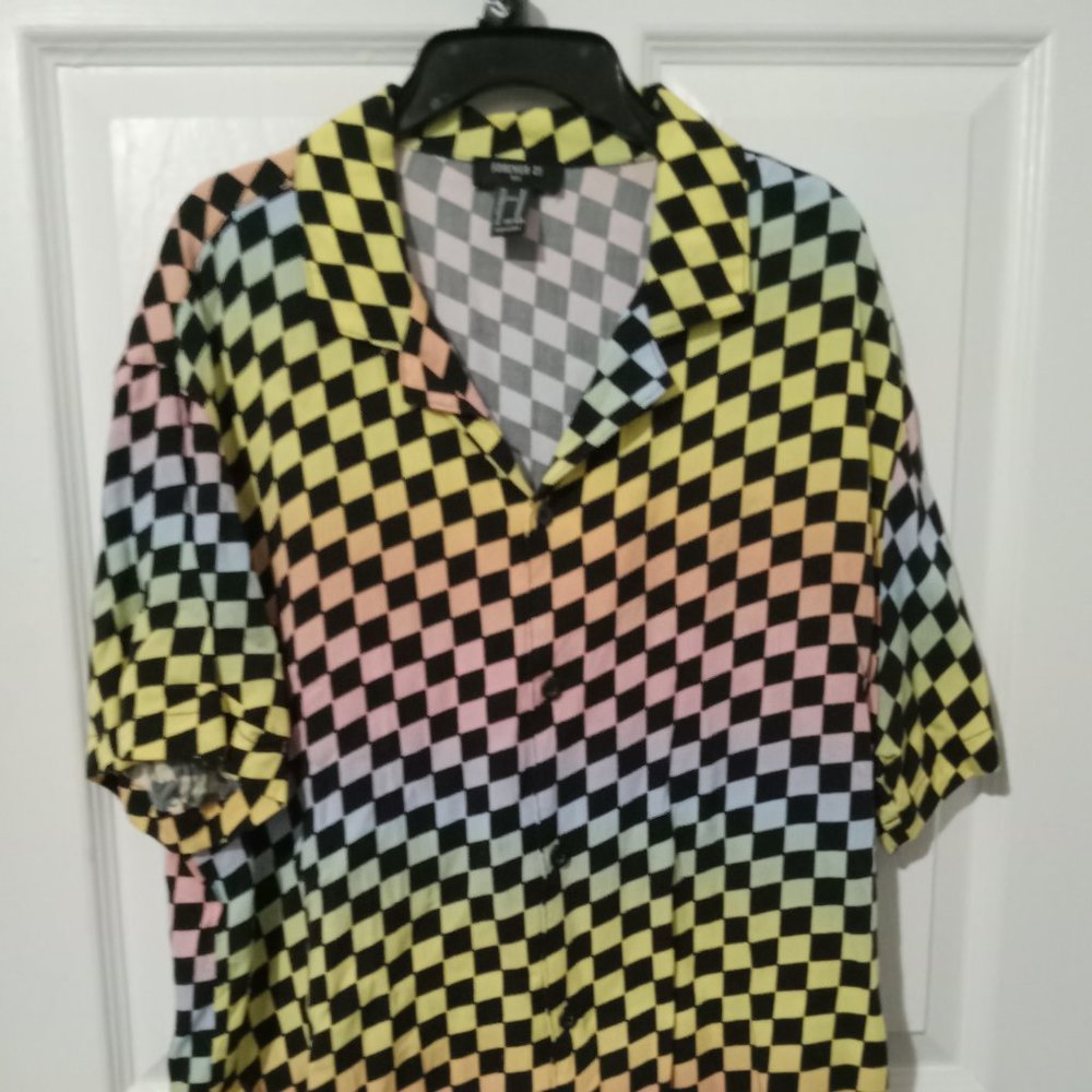 EUC Forever 21 Rainbow Checkerboard size Medium